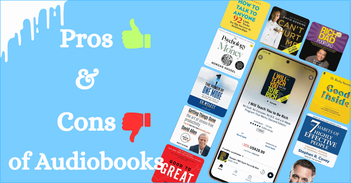 Featured image: pros and cons of audiobooks
