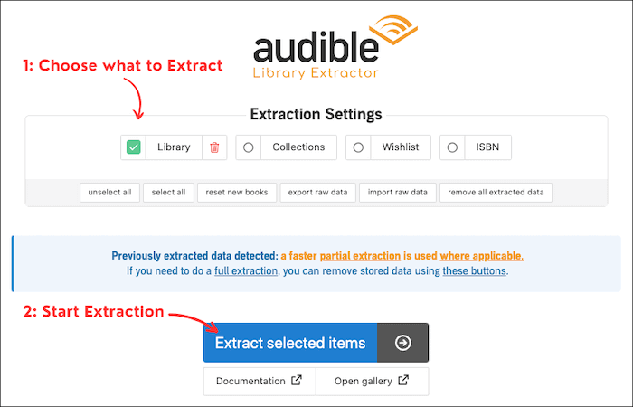 Audible library extractor