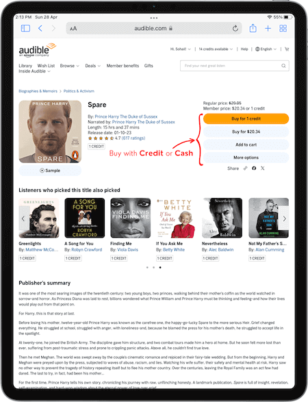 buy Audiobook on iPad web