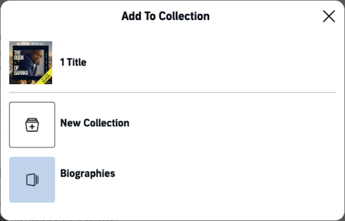 ad a title to collections on Audible
