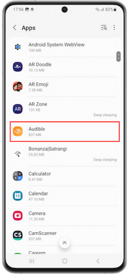 Audible app cache on android