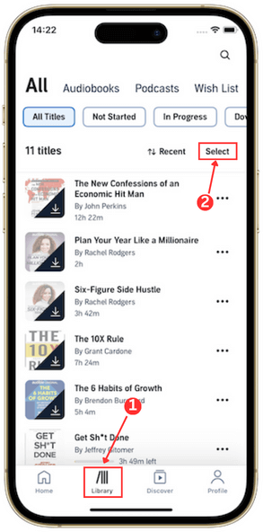 delete Audible book from iPhone